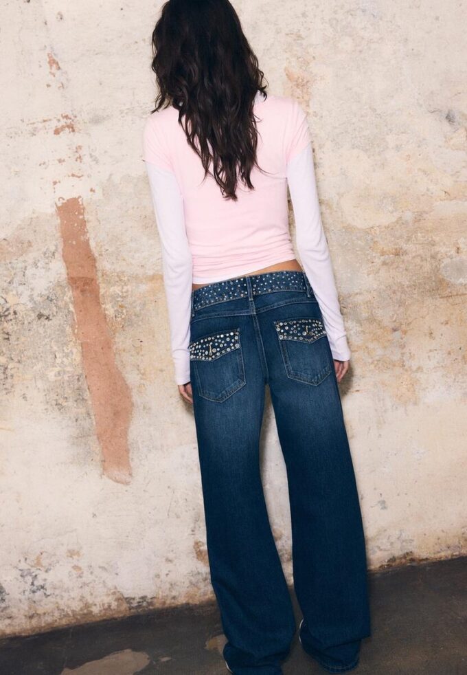 Gerade Jeans mit Nietenbund Gerade Jeans mit Nietenbund