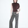 Gerade Jeans mit Wide Leg und Leopardenmuster Gerade Jeans mit Wide Leg und Leopardenmuster