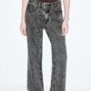 Gerade Jeans mit Wide Leg und Leopardenmuster Gerade Jeans mit Wide Leg und Leopardenmuster