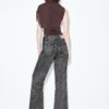 Gerade Jeans mit Wide Leg und Leopardenmuster Gerade Jeans mit Wide Leg und Leopardenmuster