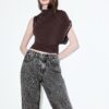 Gerade Jeans mit Wide Leg und Leopardenmuster Gerade Jeans mit Wide Leg und Leopardenmuster