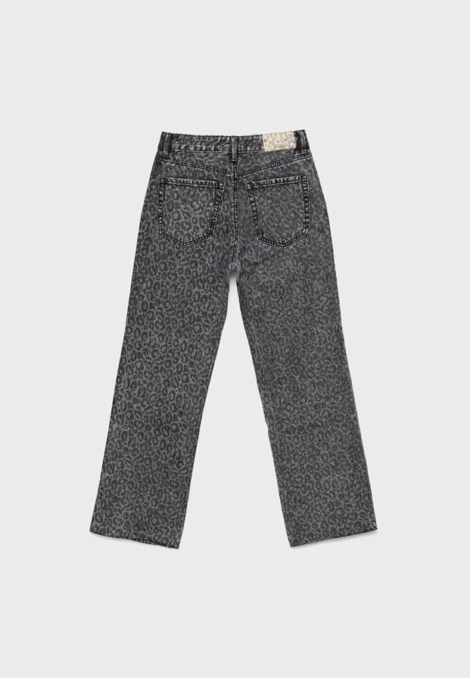 Gerade Jeans mit Wide Leg und Leopardenmuster Gerade Jeans mit Wide Leg und Leopardenmuster