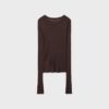 Geripptes Langarm-T-Shirt