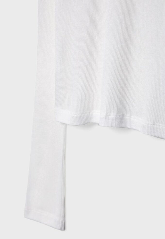 Geripptes Langarm-T-Shirt