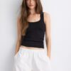Geripptes T-Shirt mit Racerback
