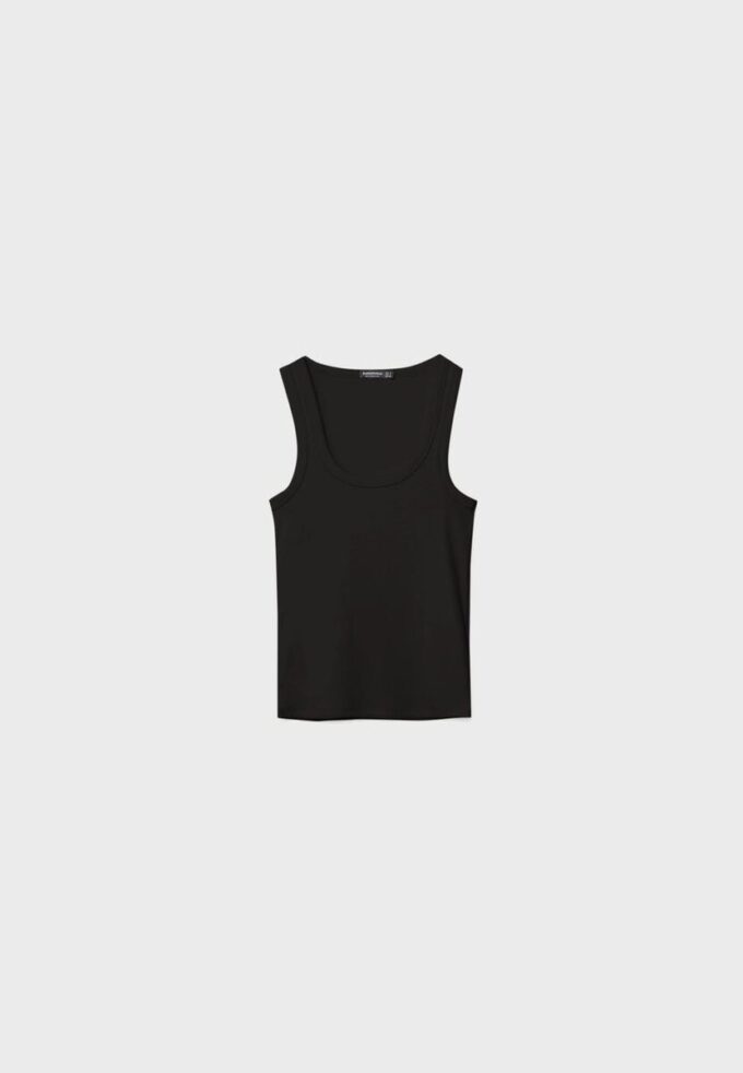 Geripptes T-Shirt mit Racerback
