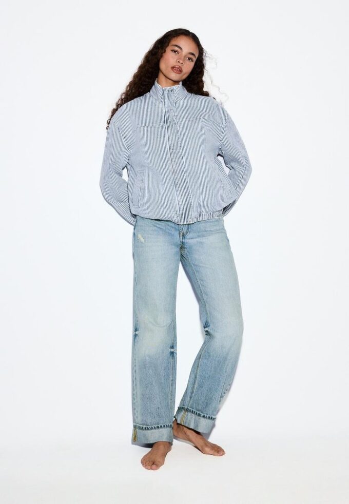 Gestreifte Jeansjacke Gestreifte Jeansjacke