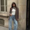 Gestreifter offener Blazer Gestreifter offener Blazer