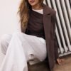 Gestreifter offener Blazer Gestreifter offener Blazer