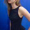 Gestreiftes, ärmelloses Peplum-Oberteil Gestreiftes, ärmelloses Peplum-Oberteil