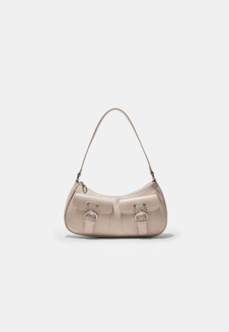 Halbmond-Umhängetasche mit Taschen