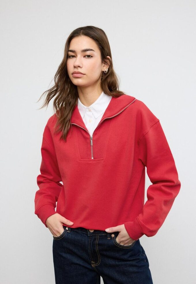 Hochgeschlossenes Sweatshirt mit Reißverschluss Hochgeschlossenes Sweatshirt mit Reißverschluss