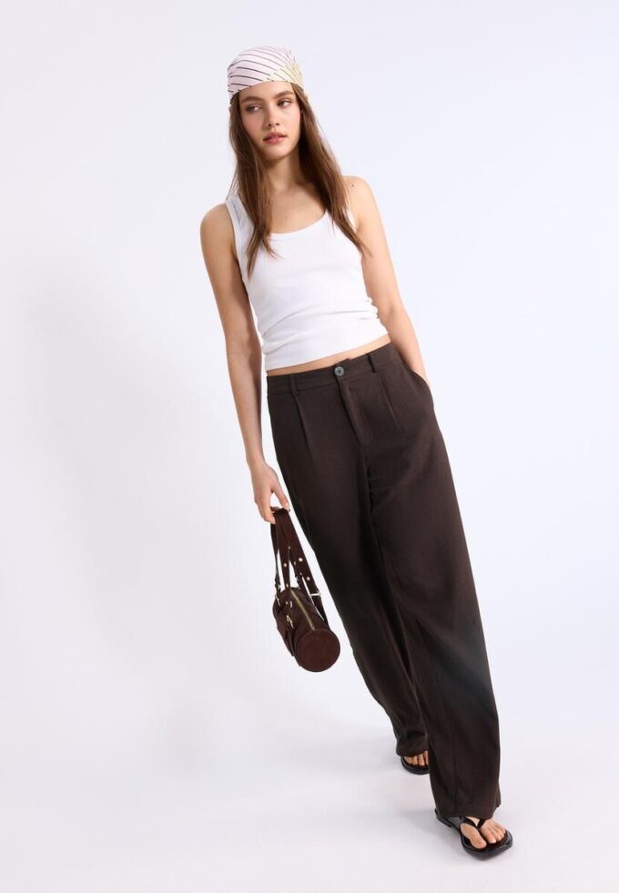 Hose mit geradem Bein im Leinen-Look Hose mit geradem Bein im Leinen-Look