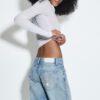 Jeans mit niedriger Leibhöhe und Wide Leg mit Stern-Detail Jeans mit niedriger Leibhöhe und Wide Leg mit Stern-Detail