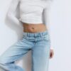 Jeans mit niedriger Leibhöhe und Wide Leg mit Stern-Detail Jeans mit niedriger Leibhöhe und Wide Leg mit Stern-Detail