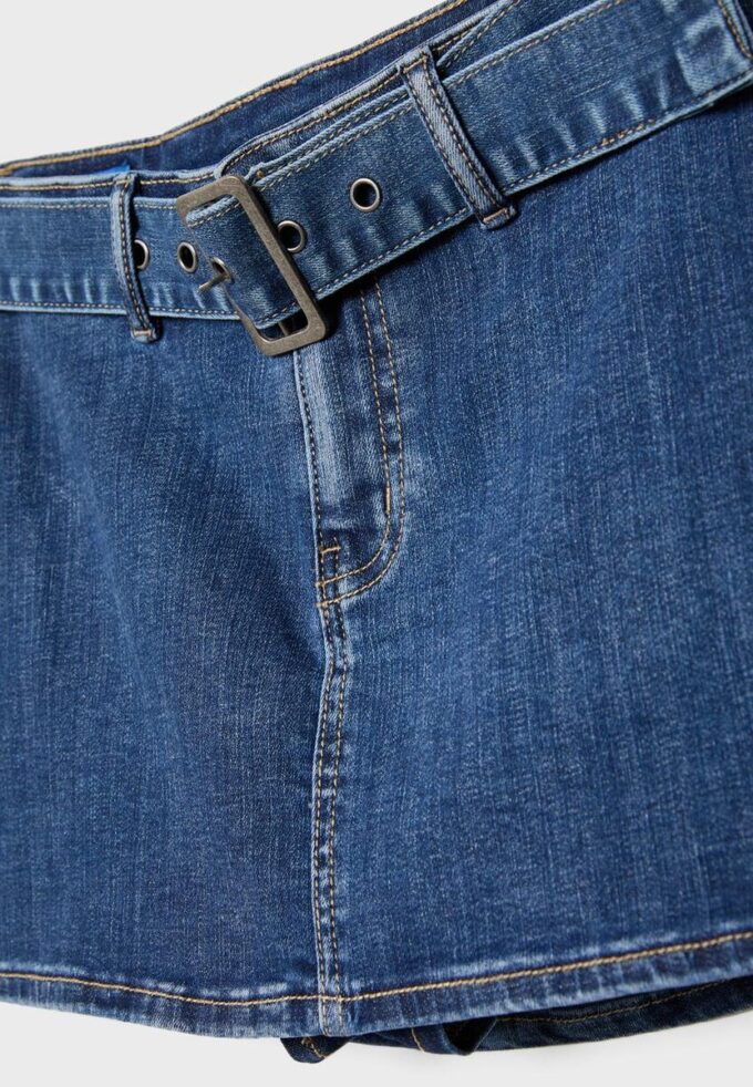 Jeans-Skort mit Gürtel Jeans-Skort mit Gürtel