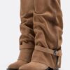 Joots-Leder-Stiefel mit hohem Absatz