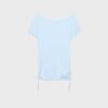 Kurzarm-T-Shirt mit seitlichen Raffungen Kurzarm-T-Shirt mit seitlichen Raffungen