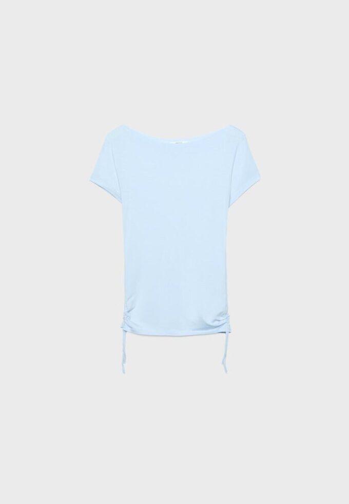 Kurzarm-T-Shirt mit seitlichen Raffungen Kurzarm-T-Shirt mit seitlichen Raffungen