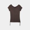 Kurzarm-T-Shirt mit seitlichen Raffungen Kurzarm-T-Shirt mit seitlichen Raffungen