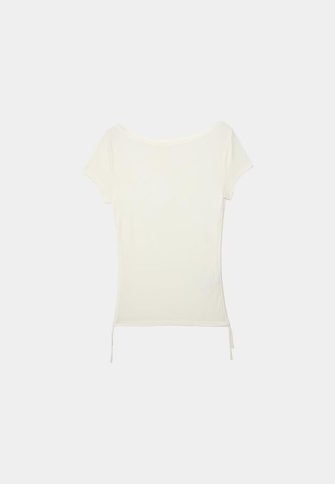 Kurzarm-T-Shirt mit seitlichen Raffungen