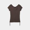 Kurzarm-T-Shirt mit seitlichen Raffungen Kurzarm-T-Shirt mit seitlichen Raffungen