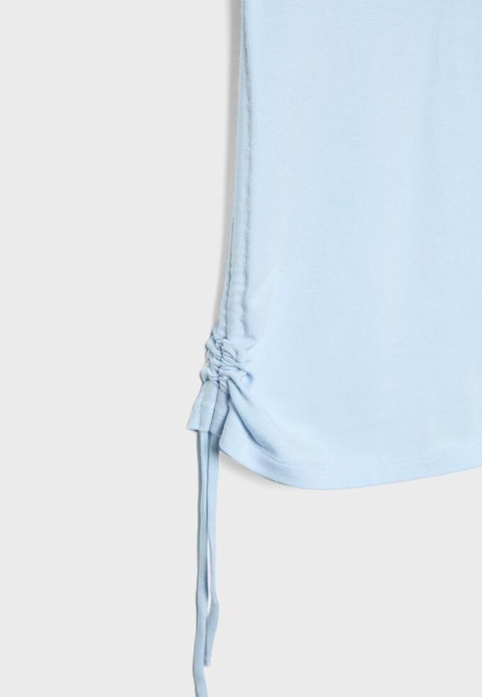 Kurzarm-T-Shirt mit seitlichen Raffungen Kurzarm-T-Shirt mit seitlichen Raffungen