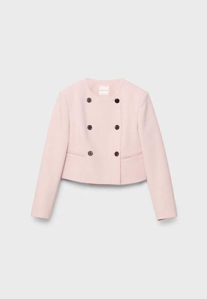 Kurzer Blazer mit Rundhalsausschnitt Kurzer Blazer mit Rundhalsausschnitt