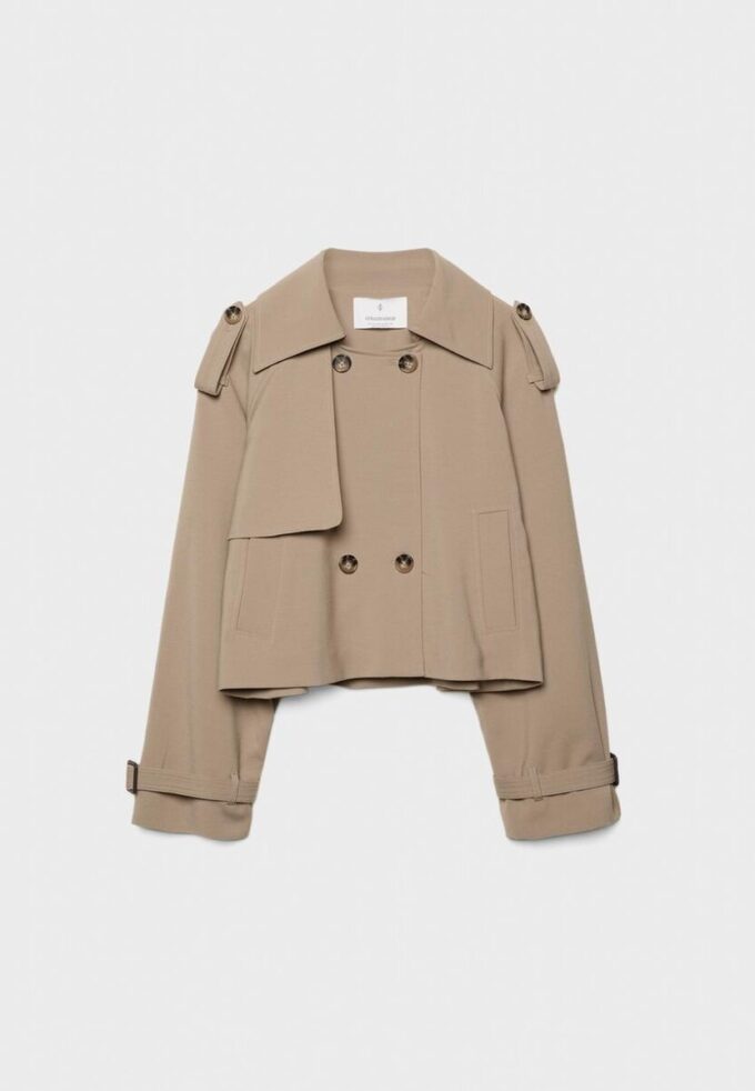 Kurzer, fließender Trenchcoat Kurzer, fließender Trenchcoat