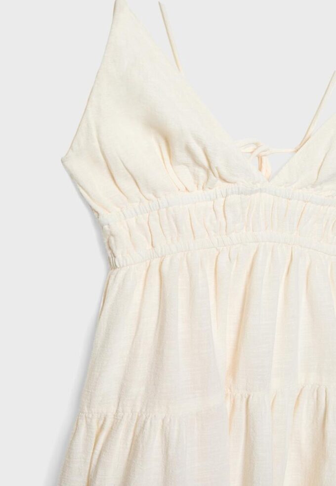 Kurzes, fließendes Kleid mit Bindedetail am Rücken
