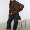 Kurzes Trenchcoat aus Kunstwildleder