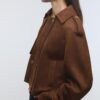 Kurzes Trenchcoat aus Kunstwildleder