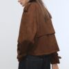 Kurzes Trenchcoat aus Kunstwildleder