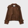 Kurzes Trenchcoat aus Kunstwildleder