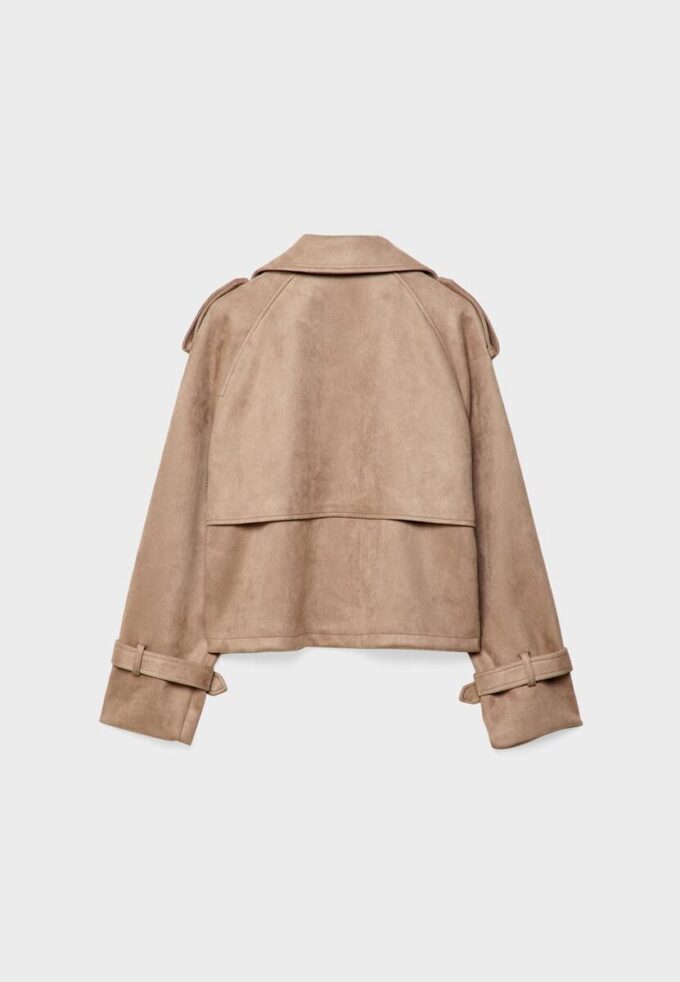 Kurzes Trenchcoat aus Kunstwildleder Kurzes Trenchcoat aus Kunstwildleder