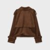 Kurzes Trenchcoat aus Kunstwildleder