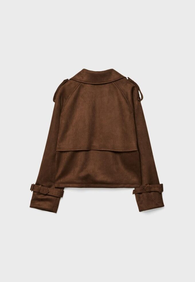 Kurzes Trenchcoat aus Kunstwildleder
