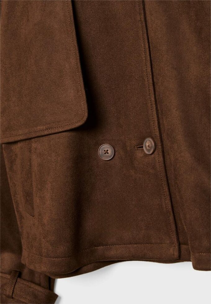 Kurzes Trenchcoat aus Kunstwildleder
