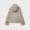 Kurzes Trenchcoat mit Puffärmeln und abnehmbarer Kapuze