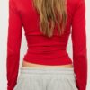 Langarm-T-Shirt mit Raffung