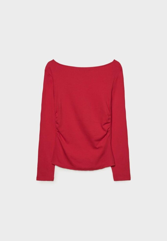 Langarm-T-Shirt mit Raffung