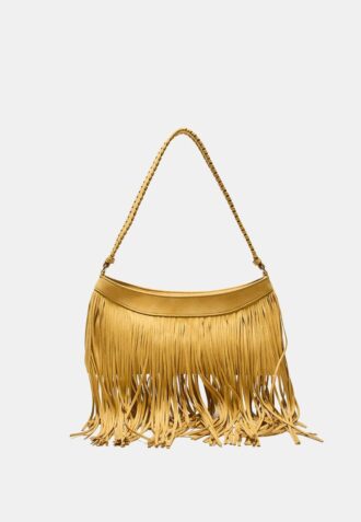Lange Schultertasche mit Fransen