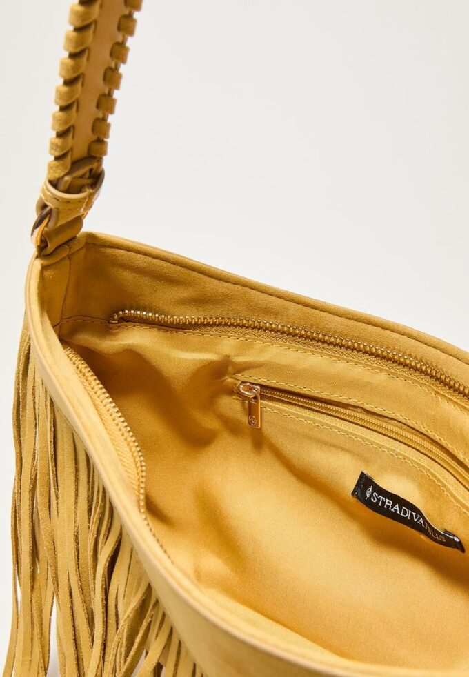 Lange Schultertasche mit Fransen