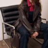 Langer Trenchcoat aus Kunstleder