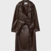 Langer Trenchcoat aus Kunstleder
