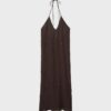 Langes besticktes Neckholder-Kleid Langes besticktes Neckholder-Kleid