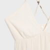 Langes Crêpe-Kleid mit Perlenverzierten Trägern Langes Crêpe-Kleid mit Perlenverzierten Trägern