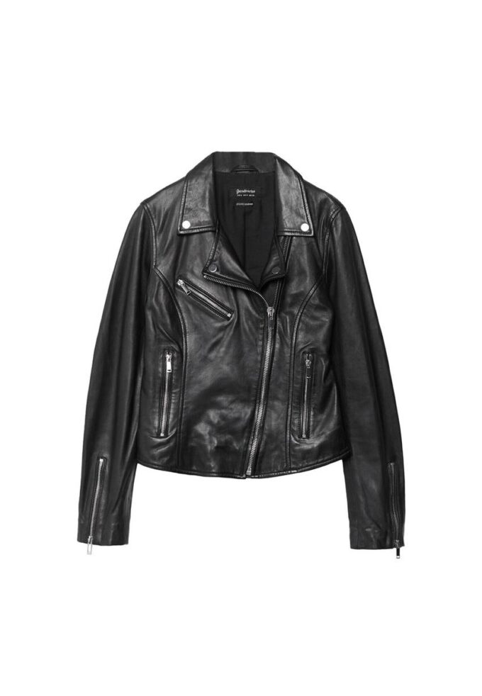 Leder-Bikerjacke