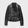 Leder-Bikerjacke