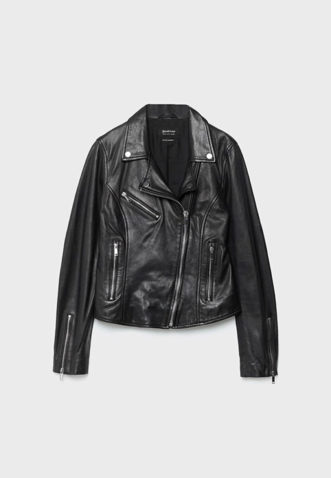 Leder-Bikerjacke